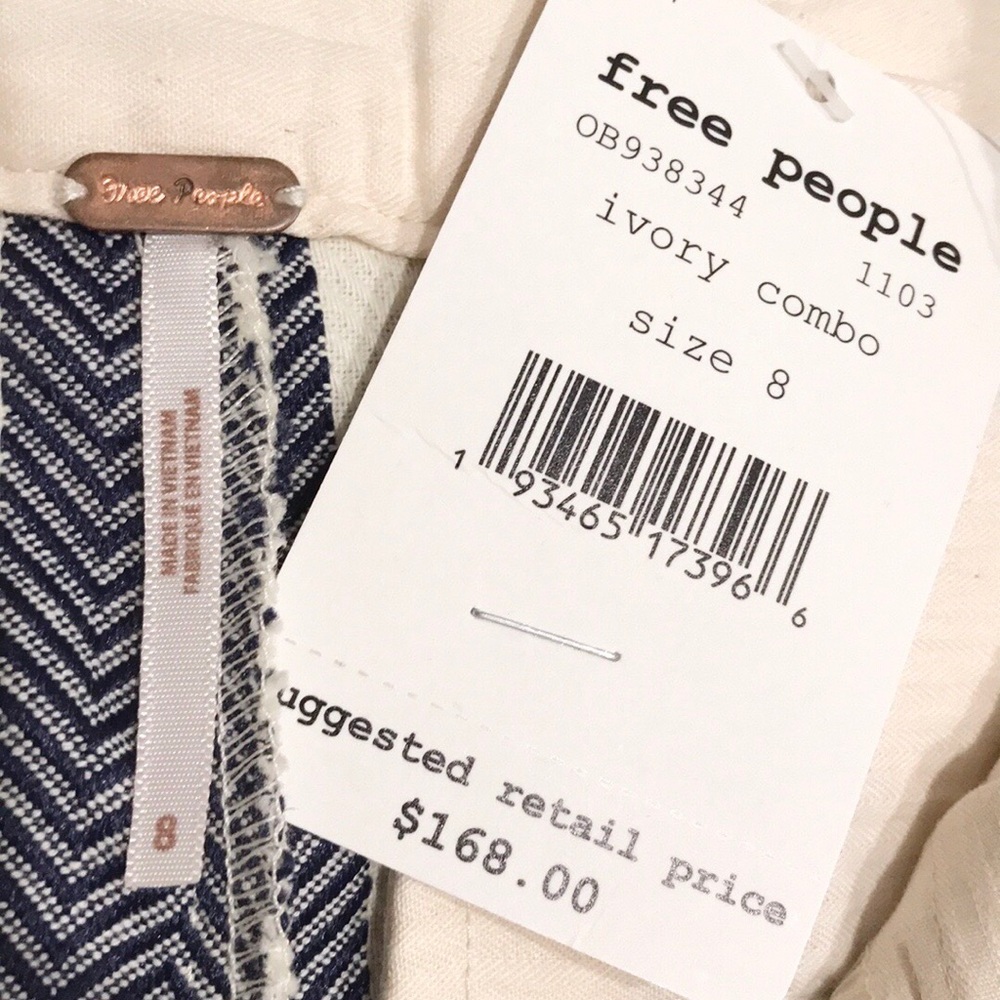 Free People  Hi Tyed Wide Leg Striped Pants. - Picture 8 of 9